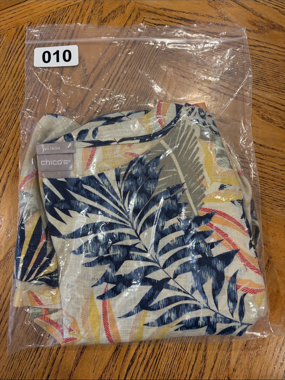 Chico's 100% Linen Tropical Palm Leopard Tunic Blouse Yellow Multi Size 2.5 (14) - Picture 11 of 11